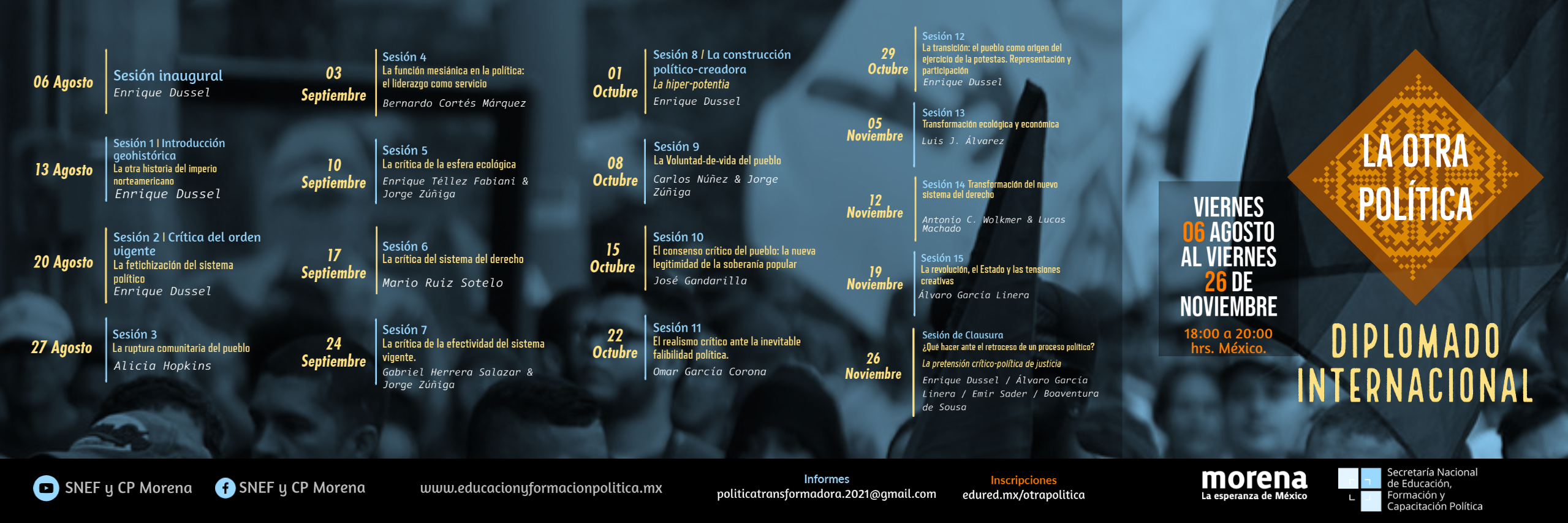 Diplomado Internacional LA OTRA POLÍTICA | SNEFyCP Morena